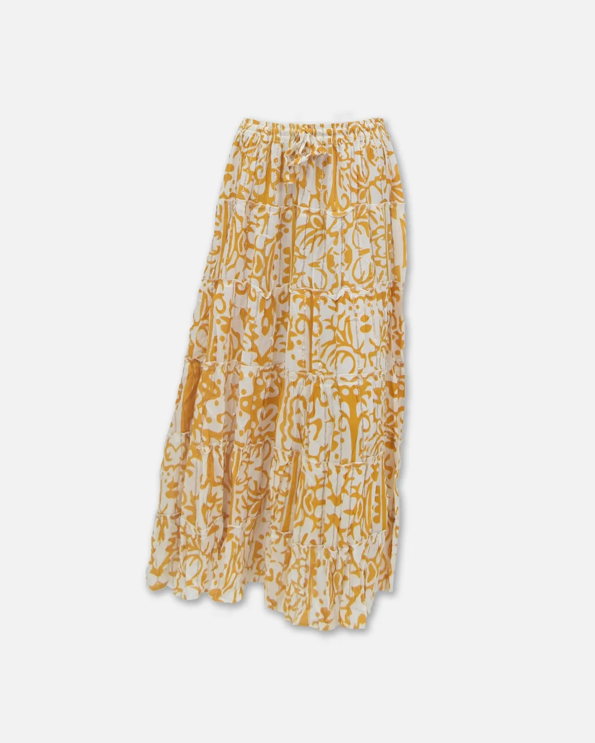 FALDA LARGA DE BLOQUES DE LUREX