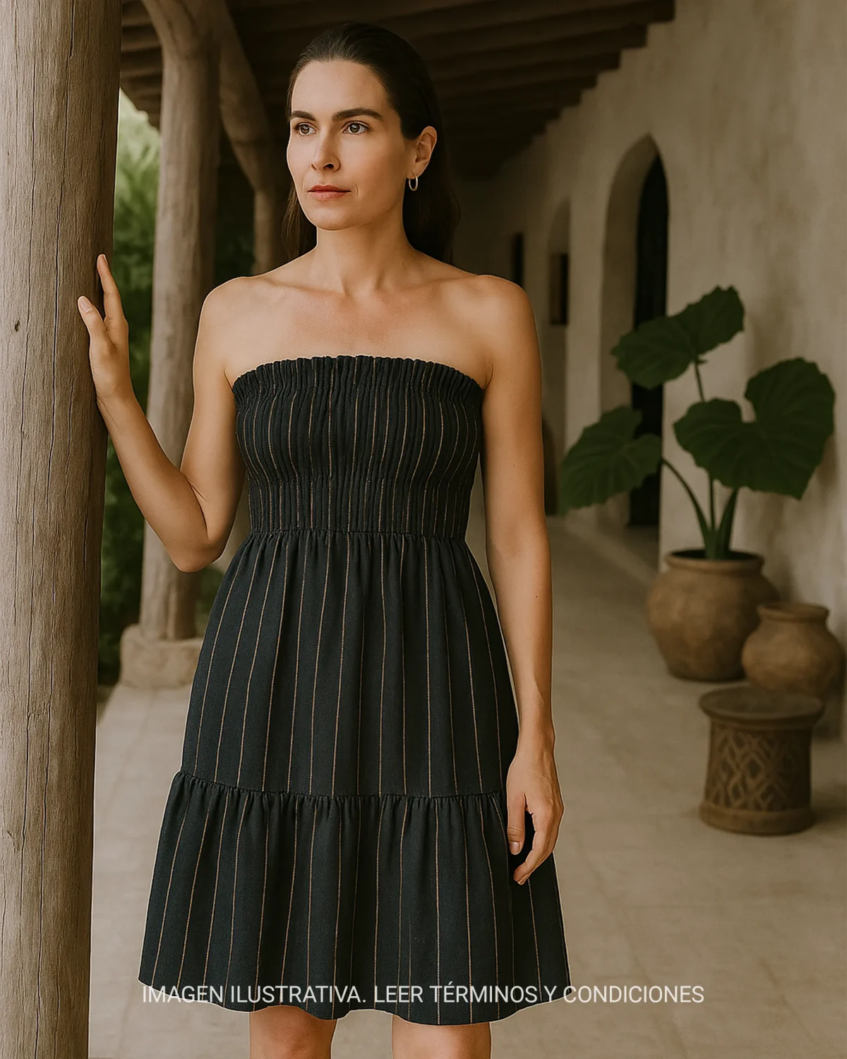 VESTIDO ENSORTADO DE RAYAS