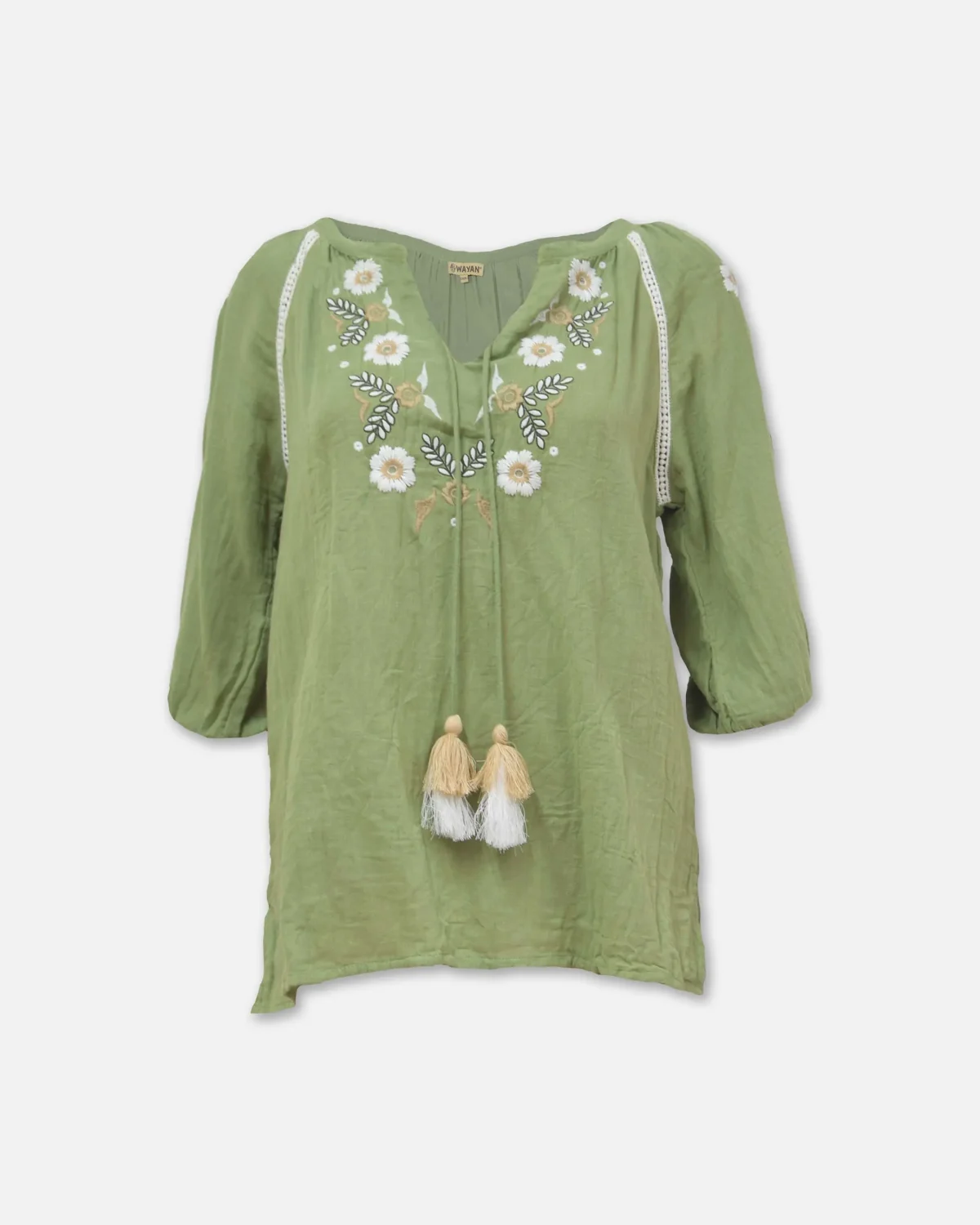 BLUSA BORDADA CON MANGA 3/4