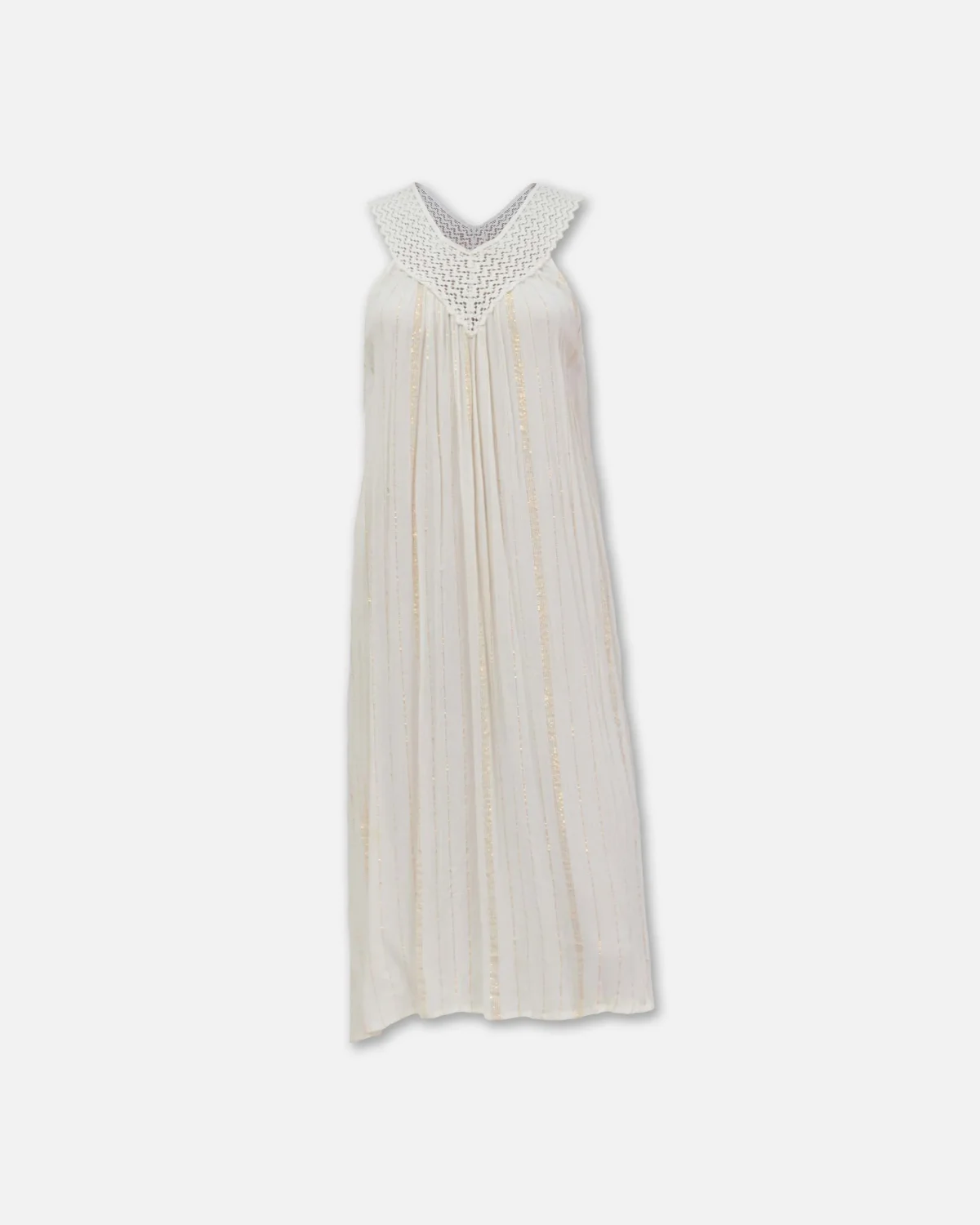 VESTIDO DE LUREX CON ENCAJE