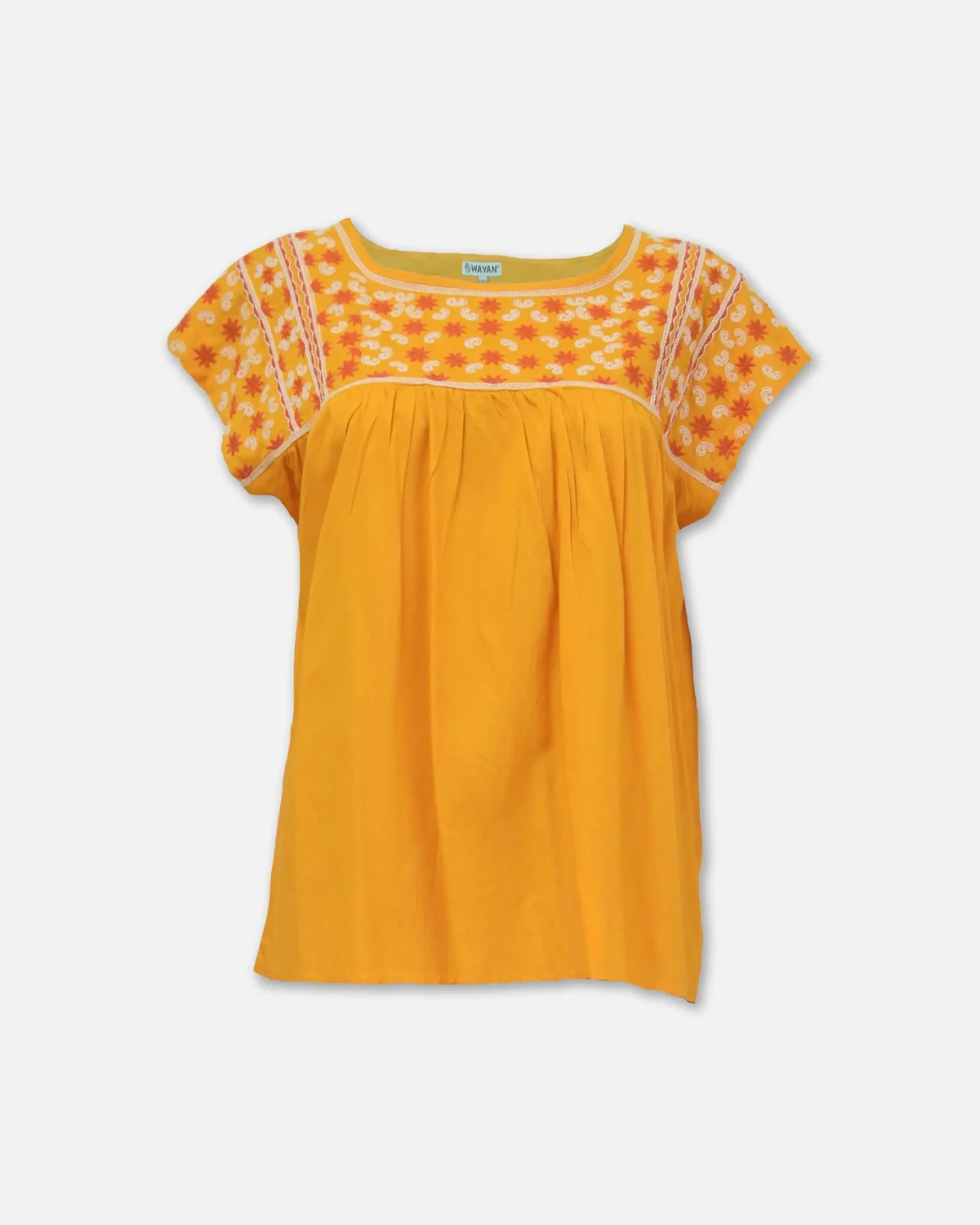 BLUSA BORDADA EN PETO AMARILLA