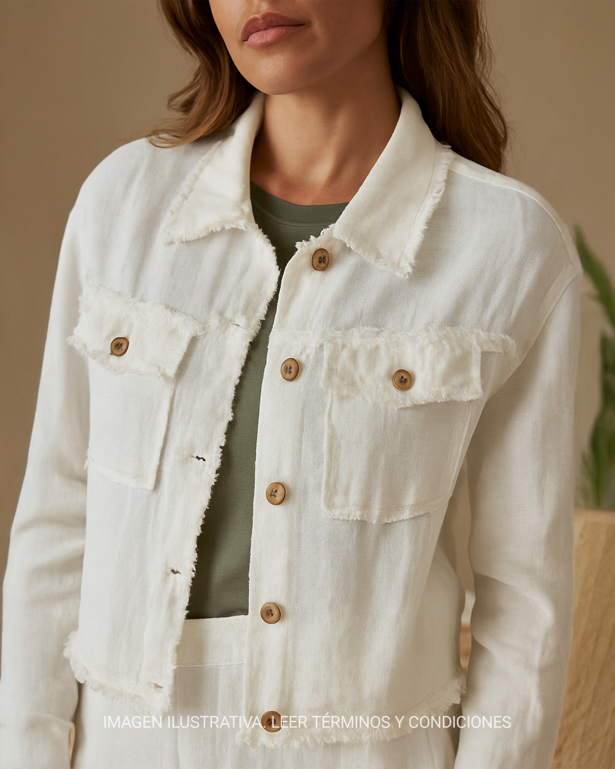 CHAMARRA DE LINO CASUAL