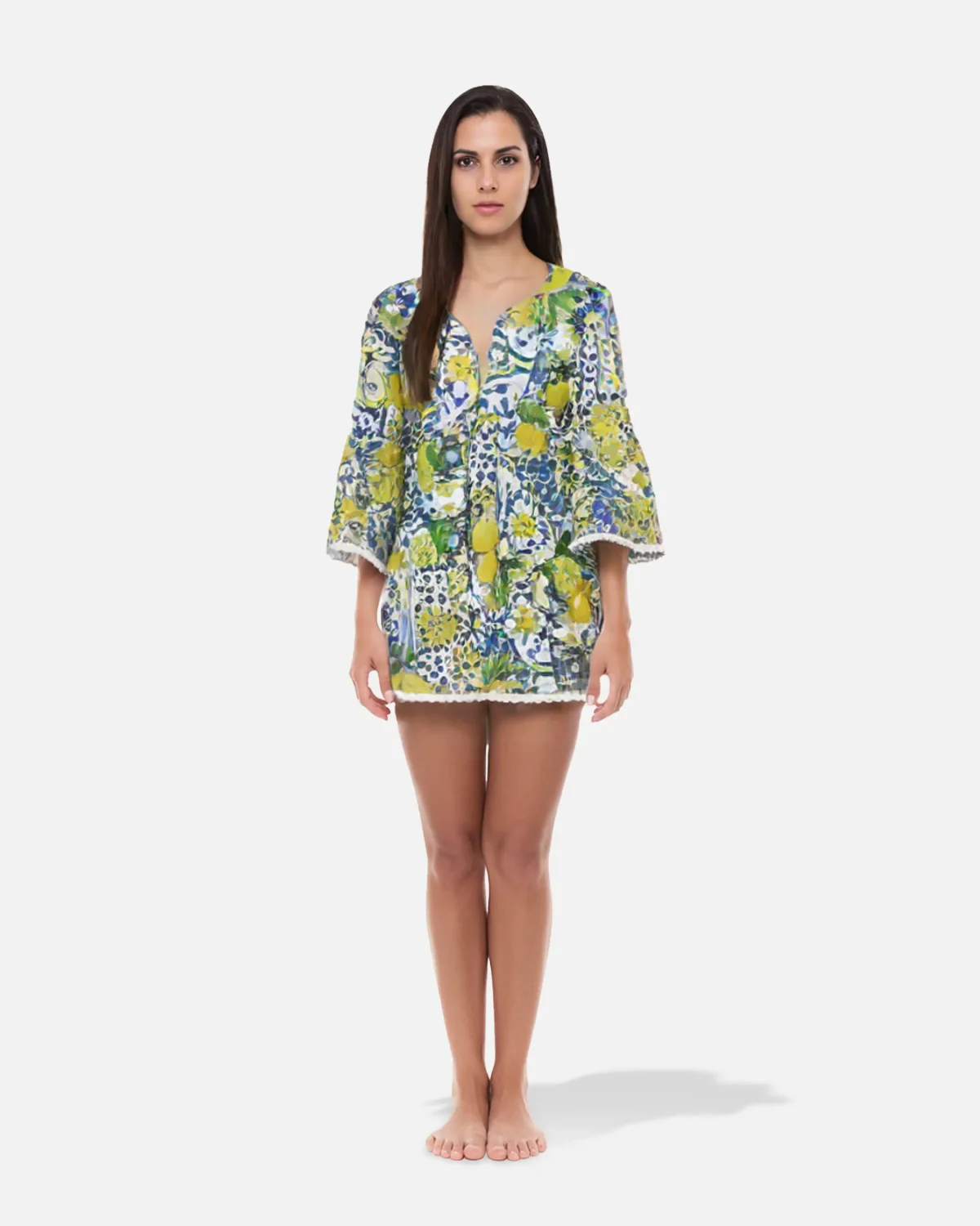 VESTIDO MANGA DE CAMPANA ESTAMPADO