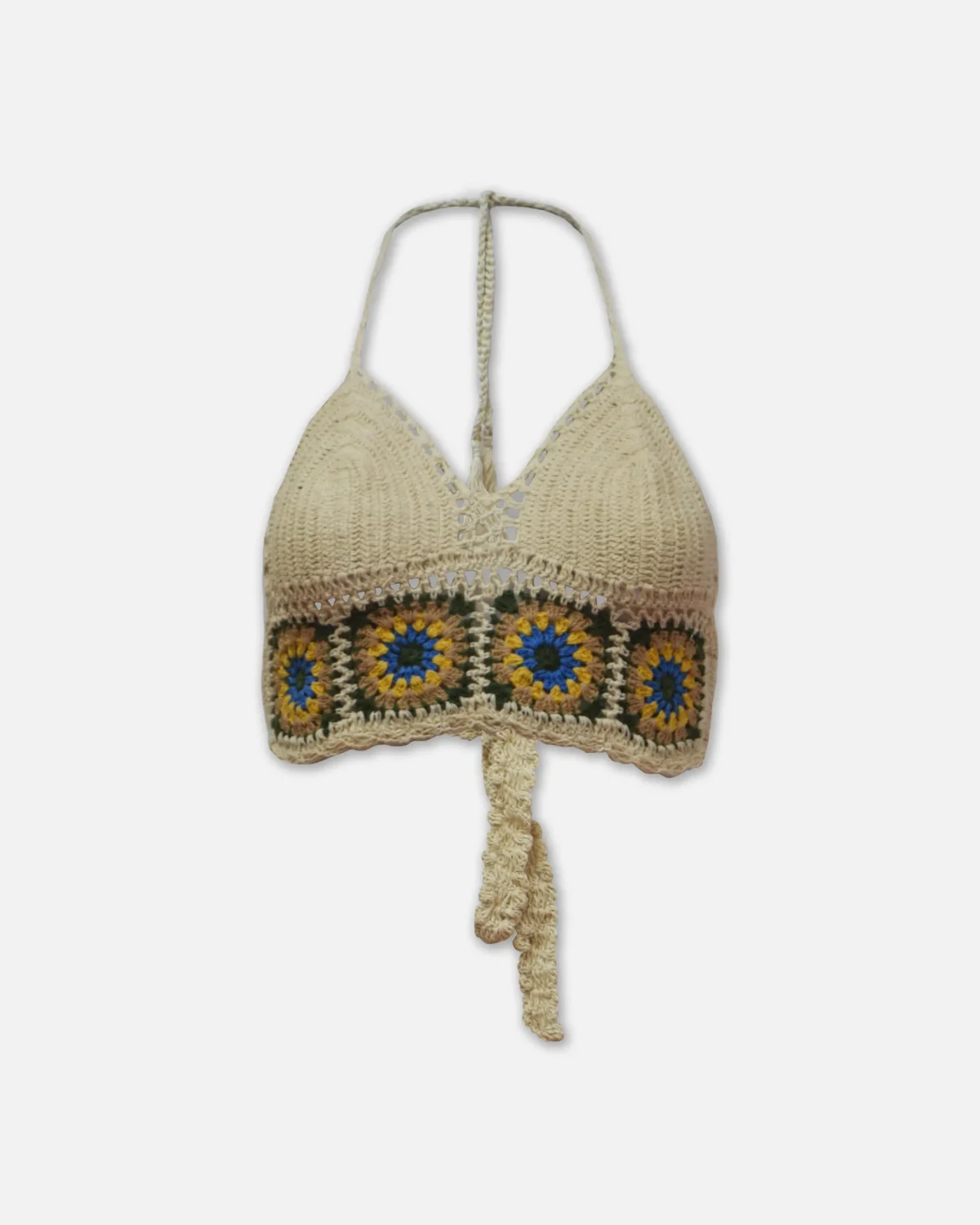 TOP CROCHET CON FLORES