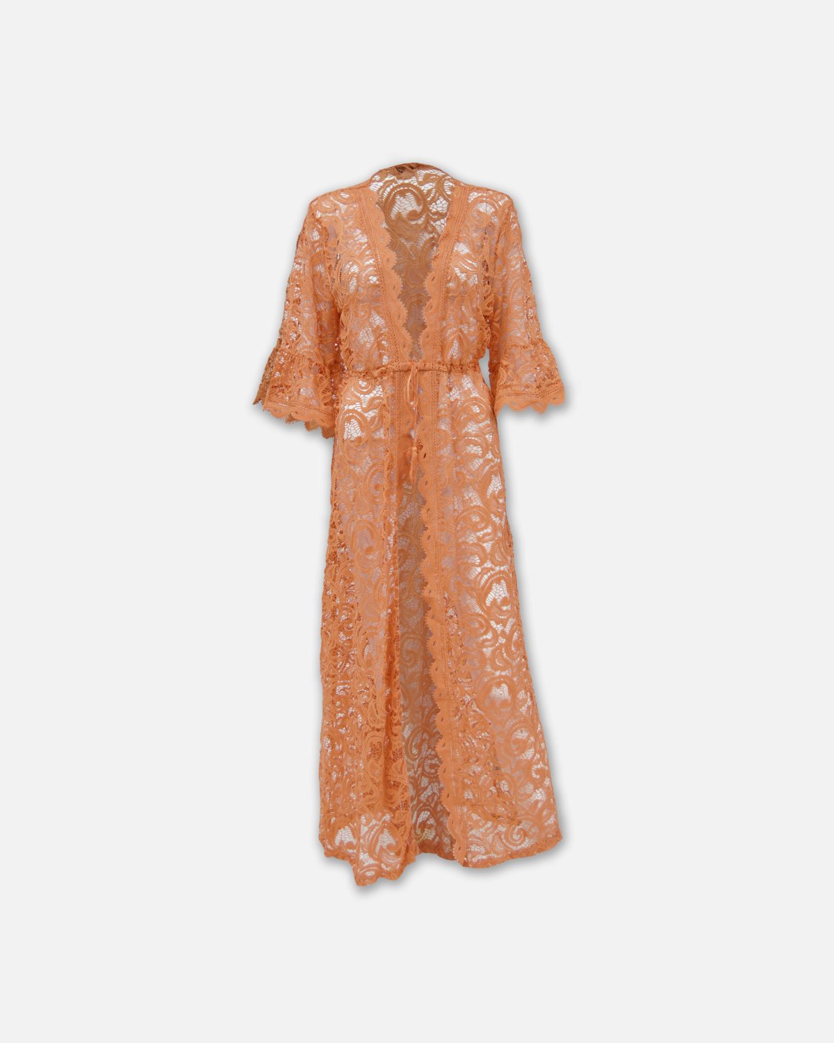 KIMONO LARGO DE ENCAJE